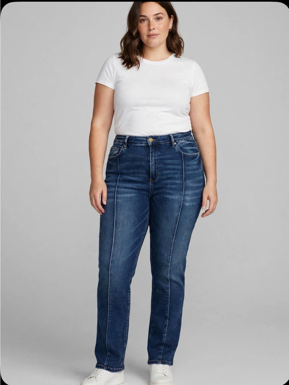 "Flying Monkey Front Seam High Rise Jeans - Size 32 / 15 - Dark Wash" —